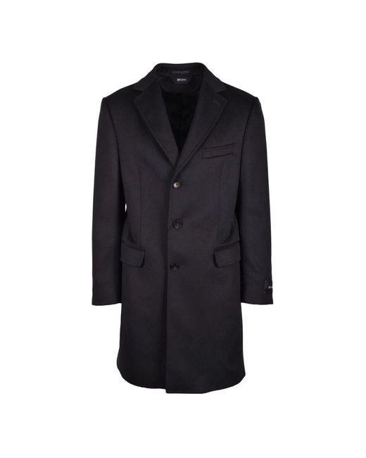 Zegna Blue Single-Breasted Coats for men