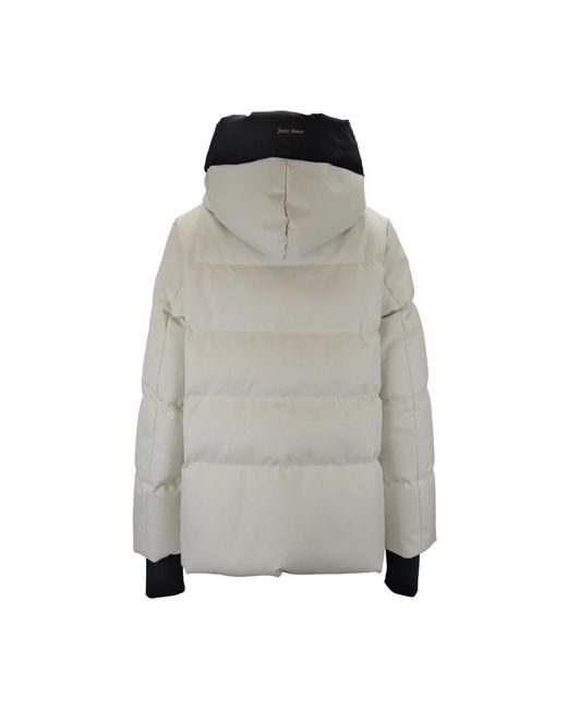 Herno Jassen ,Polyester Kort Donsjack Met Hoge Kraag in het Gray