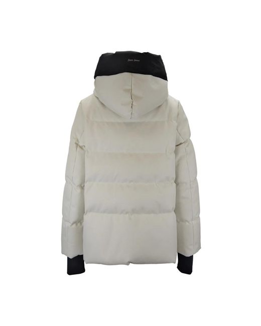 Herno Jassen ,Polyester Kort Donsjack Met Hoge Kraag in het Gray
