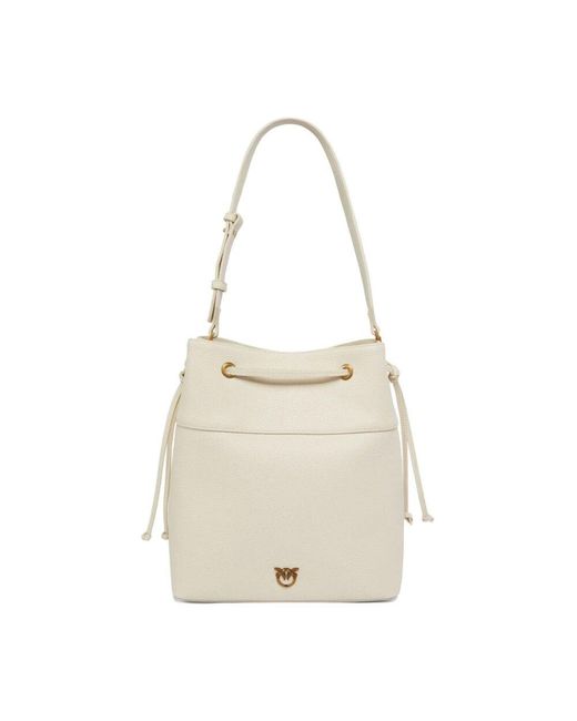Pinko Natural Ledertasche Im Bucket-Stil