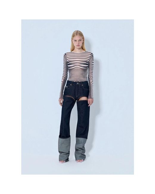 Jean Paul Gaultier Blue Long Sleeve T-Shirts