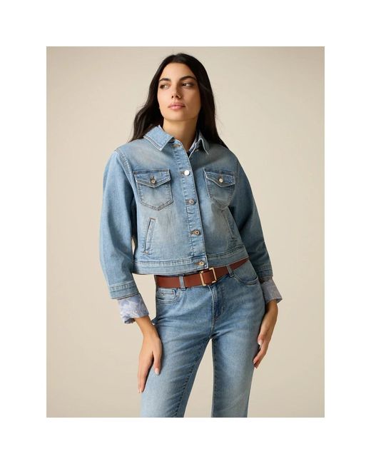 Denim Jackets Oltre en coloris Blue