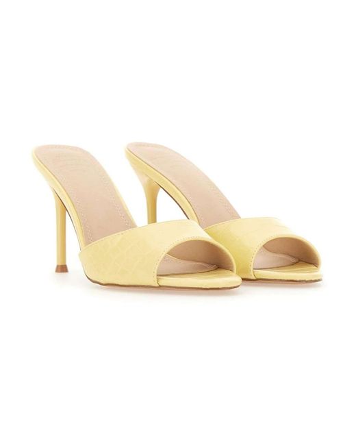 Twentyfourhaitch Metallic Heeled Mules