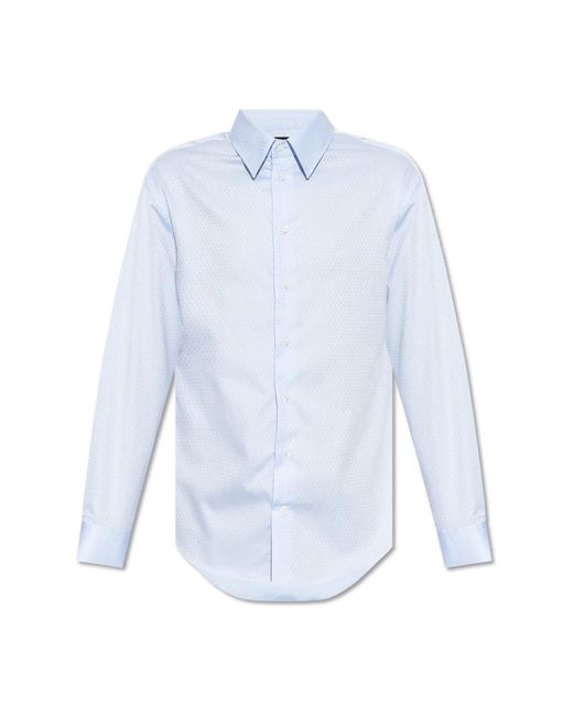 Emporio Armani Baumwollhemd in Blue für Herren
