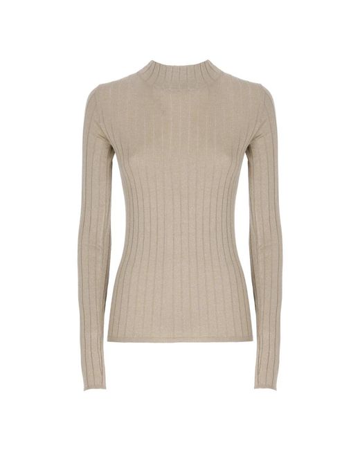 Brunello Cucinelli Natural Beiger Kaschmir-Mix-Pullover Mit Lurex