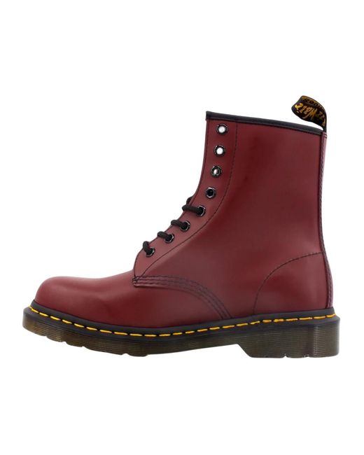 Dr. Martens Red Lace-Up Boots