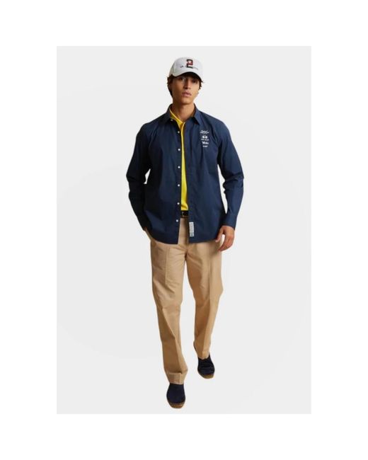 La Martina Blue Casual Shirts for men