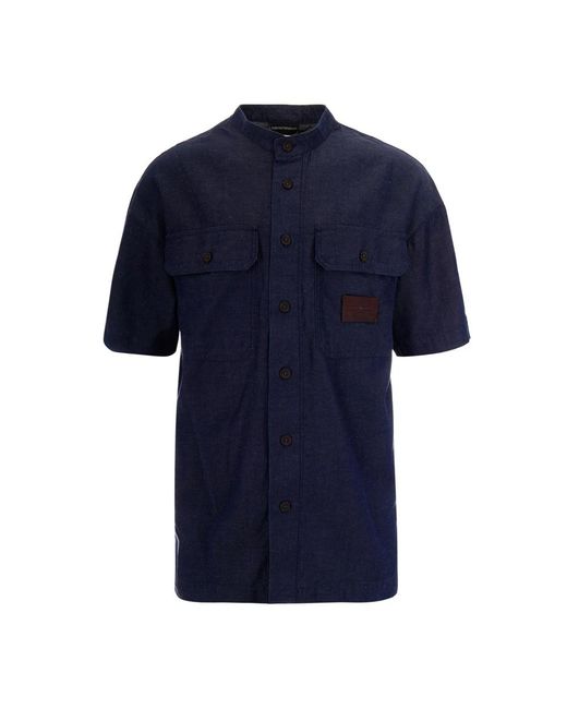 Emporio Armani Blue Short Sleeve Shirts for men
