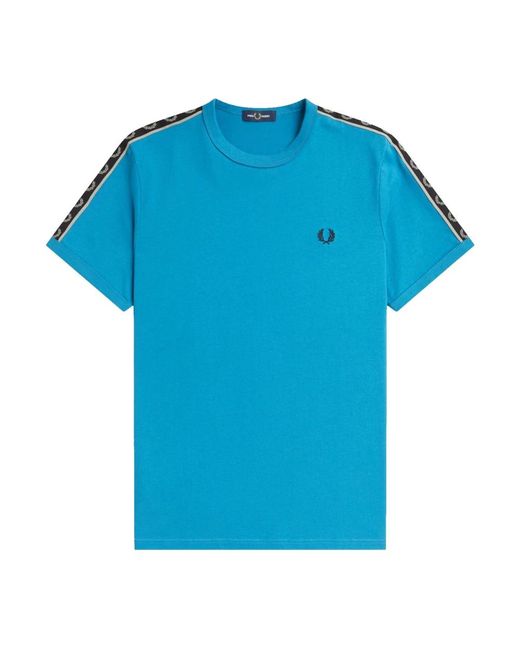 Fred Perry Tops ,Blauw ,Katoen Retro Laurel Tape Ringer T-Shirt in het Blue voor heren