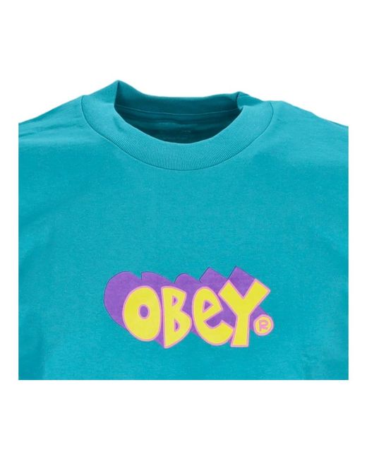 Obey Klassisches groove t-shirt in Blue für Herren