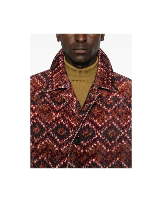 Dries Van Noten Red Single-Breasted Coats for men