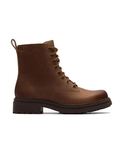 Clarks Brown Lace-Up Boots