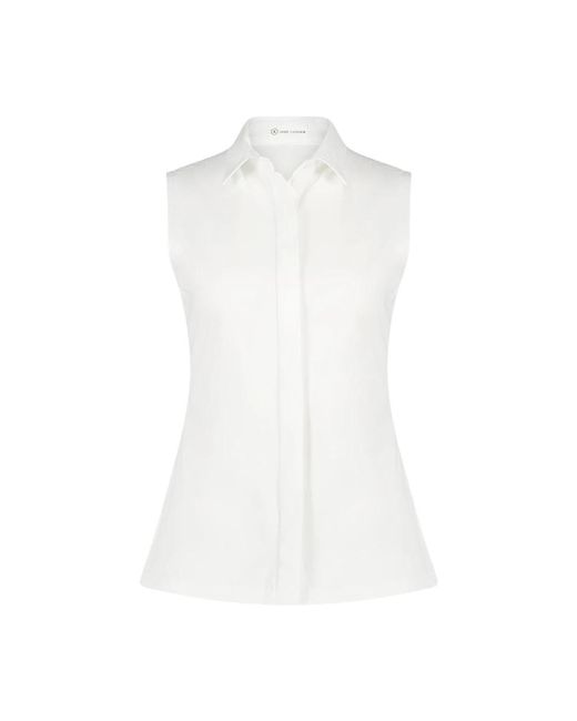 Jane Lushka White Ärmellose jersey-bluse | weiß