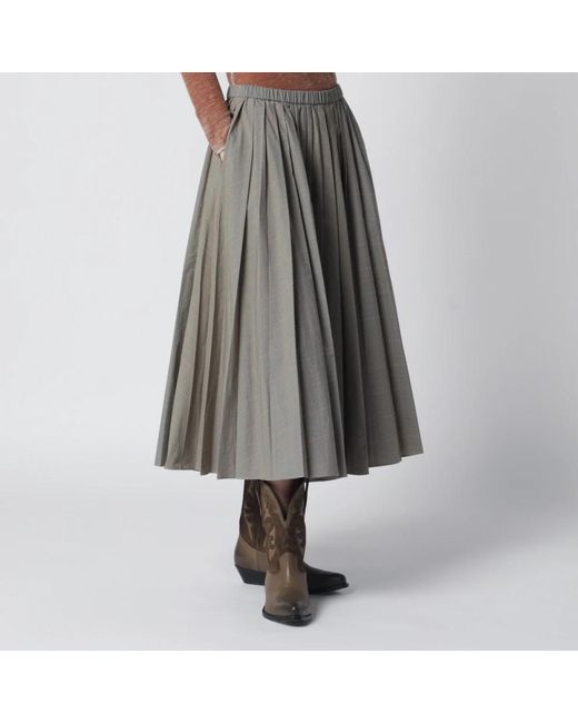6397 Geplooide Rok Met Elastische Taille in het Gray