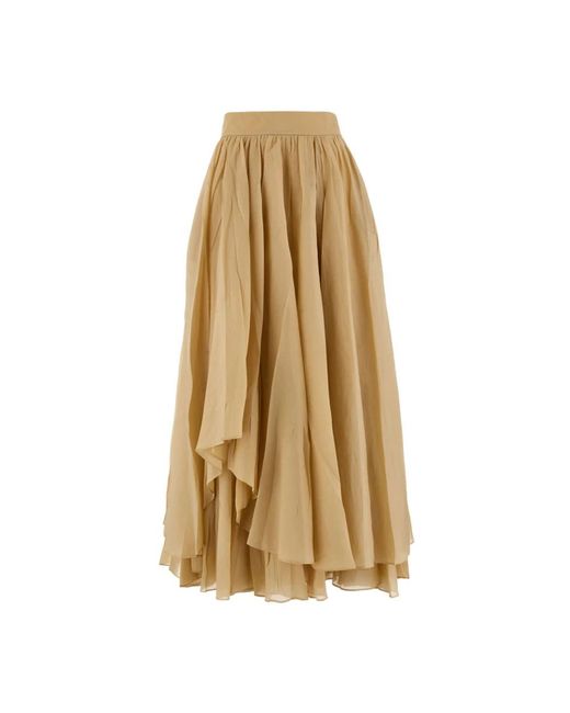 Ferragamo Natural Midi Skirts