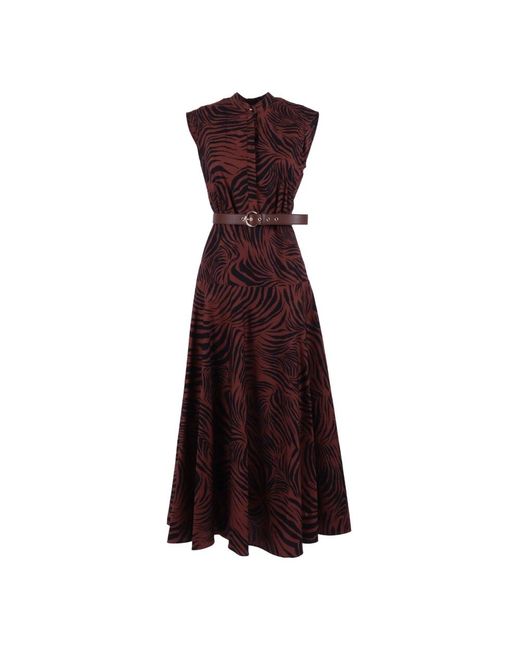 Max Mara Purple Studio West Printed Poplin Shirt Dress