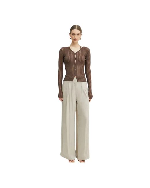 Patrizia Pepe Brown Braune Cardigan Pullover Feinstrick