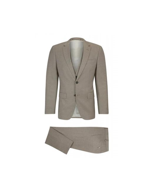 Boss Gray Single Breasted Suits for men