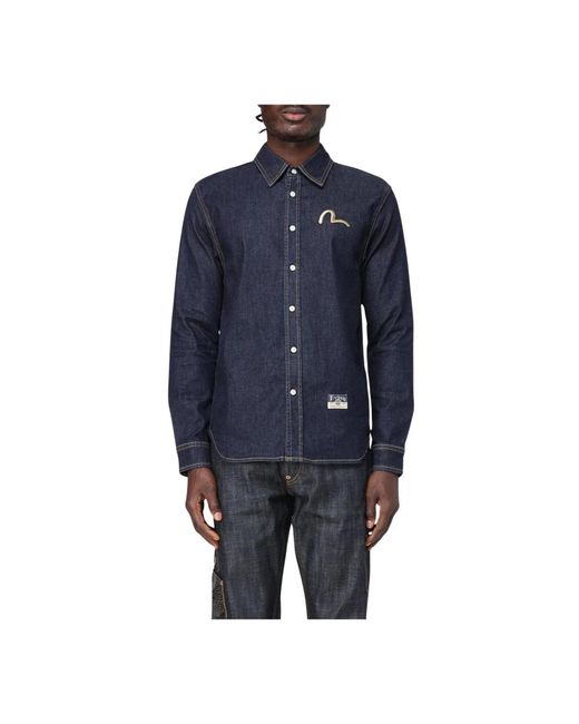 Evisu Blue Denim Shirts for men