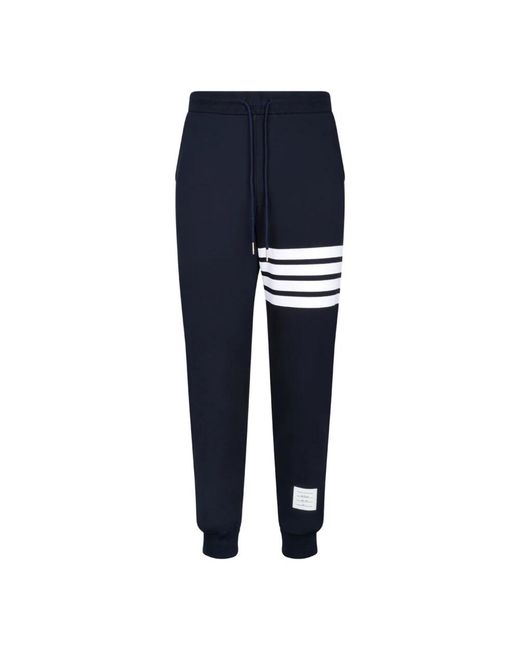 Thom Browne Broeken ,Blauw ,Katoen Klassieke Loopback 4-Bar Joggingbroek in het Blue voor heren