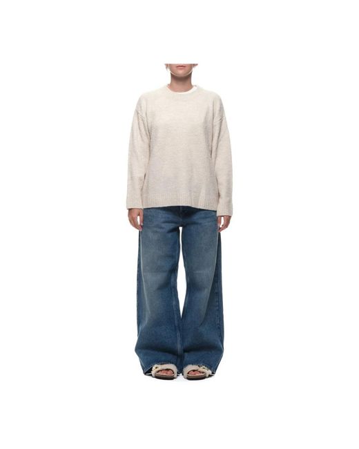 AMISH White Round-Neck Knitwear