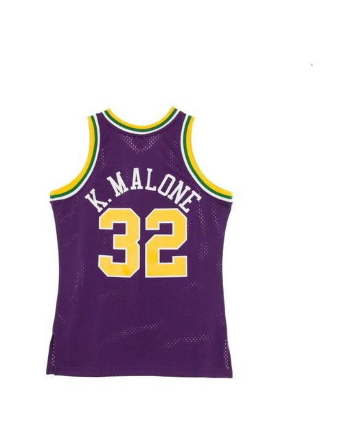 Mitchell & Ness Fitness ,Paars ,Vintage Karl Malone Basketball Tank Top in het Purple voor heren