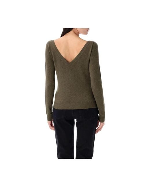 Saint Laurent Green Cashmere Knitwear