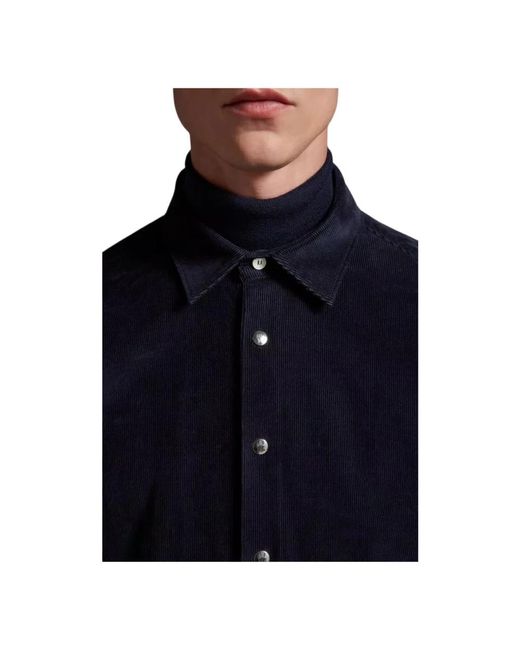 Moncler Shirts,cordhemd, off-white, klassischer stil in Blue für Herren