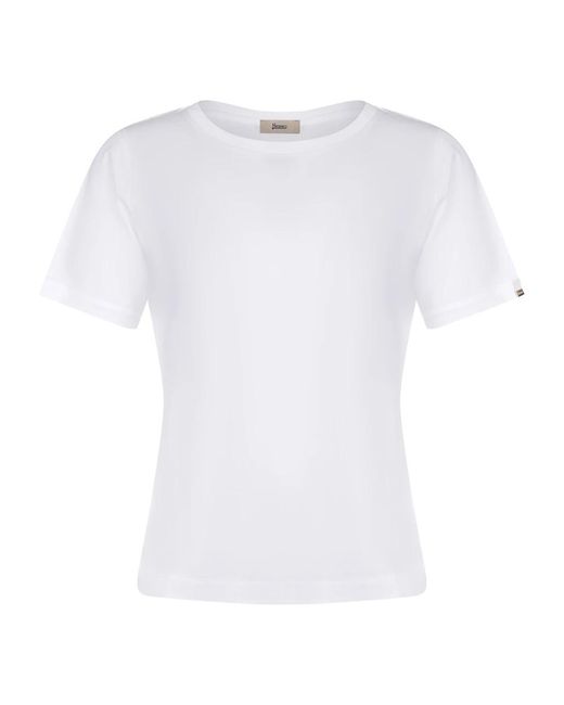 Herno Tops ,Wit ,Katoen T-Shirt Jersey in het White