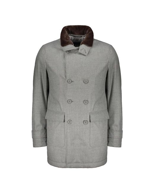 Herno Gray Double-Breasted Elegant Jacket for men