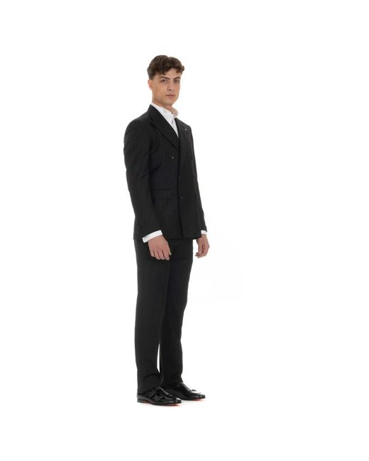 Tagliatore Kostuums ,Zwart ,Wol Double-Breasted Wollen Jurk in het Black voor heren