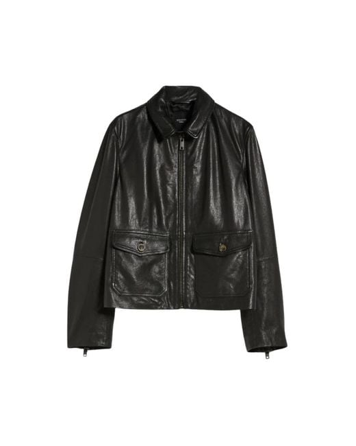 Weekend by Maxmara Black Leather Jackets