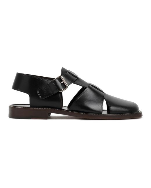 Lemaire Black Flat Sandals for men