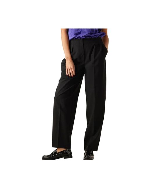 SELECTED Broeken ,Zwart ,High Waist Barrel Pant in het Black
