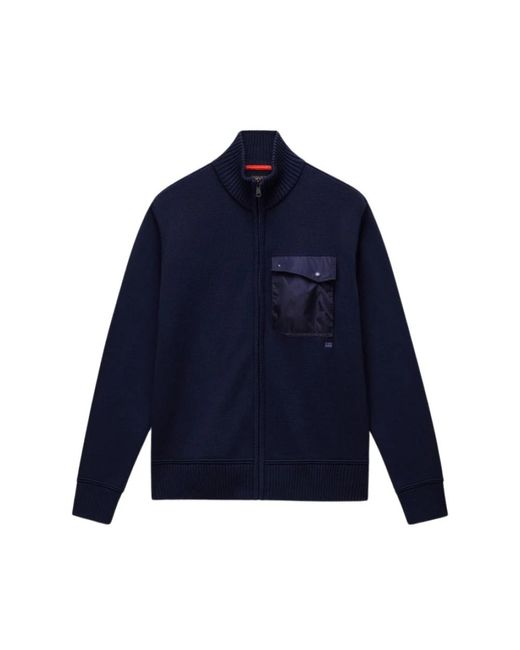 Napapijri Hoodies & Sweatvesten ,Blauw ,Zip-Throughs in het Blue voor heren