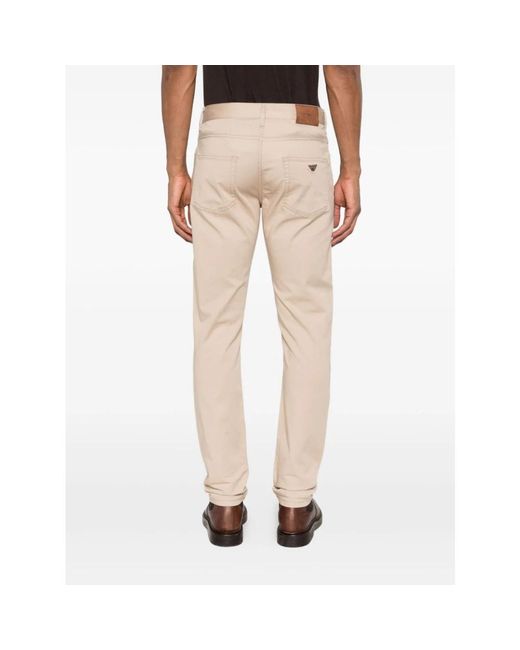 Emporio Armani Natural Slim-Fit Trousers for men