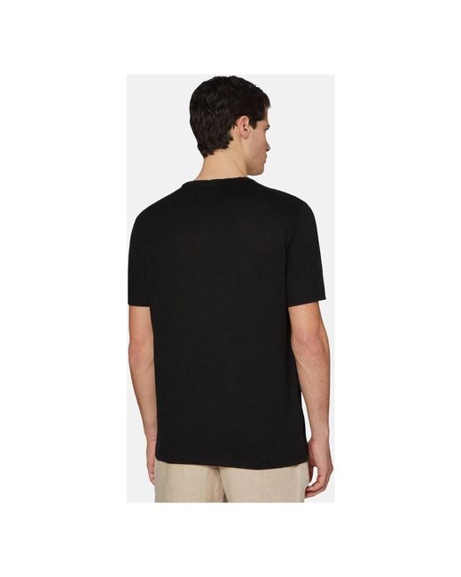 Boggi T-shirt aus stretch-leinen-jersey,t-shirt aus stretch-leinenjersey in Black für Herren