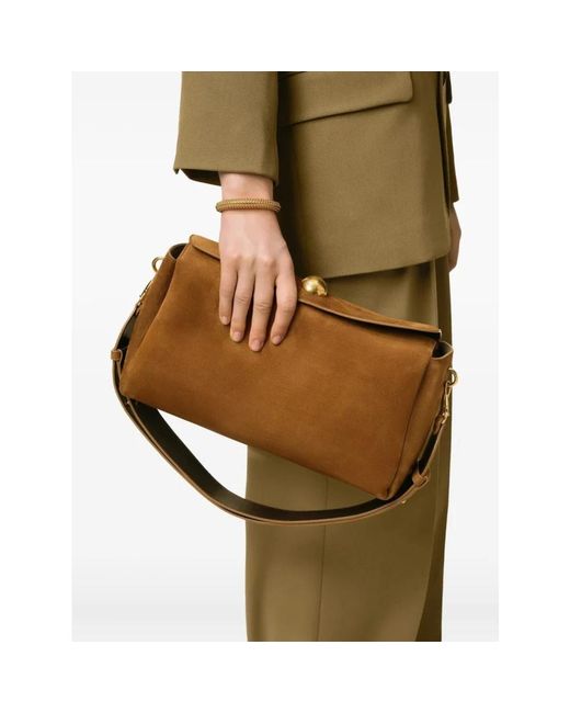 AMI Brown Wildleder Carrousel Schultertasche