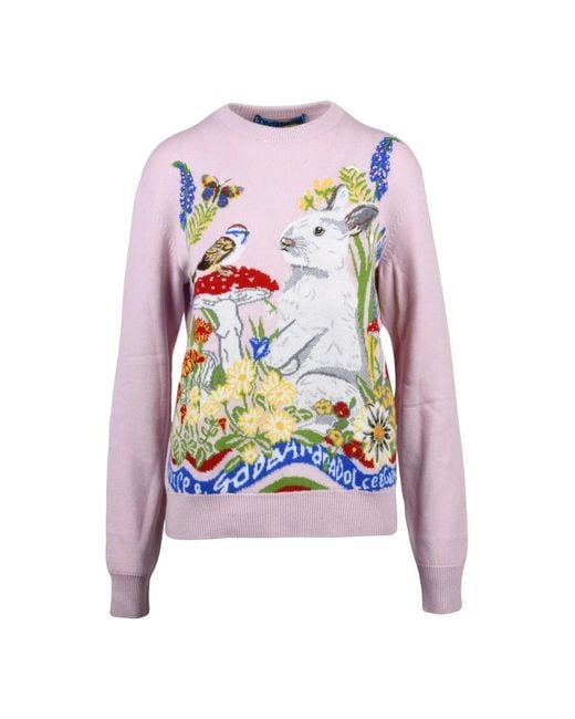 Dolce & Gabbana Pink Round-Neck Knitwear