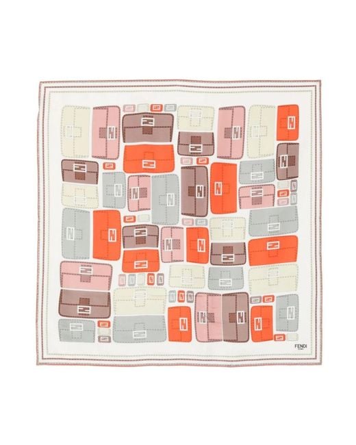 Silky Scarves Fendi de color White