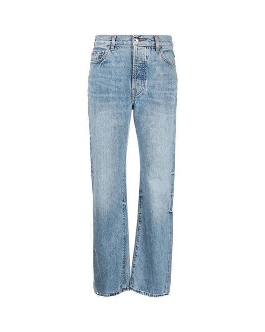 Amiri Blue Stonewash straight-leg jeans
