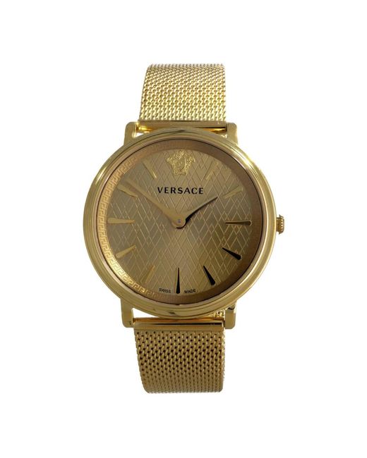 Versace Metallic Armbanduhr v circle gold edelstahl 38mm ve8100619