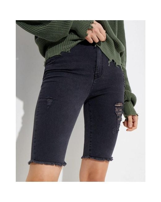 SER.O.YA Black Denim Shorts