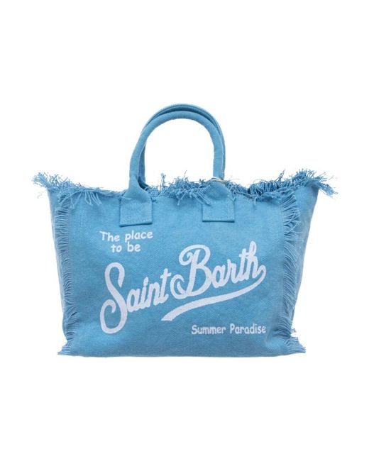 Mc2 Saint Barth Blue Hellblaue Leinen Colette Tasche