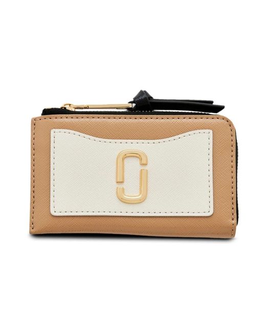 Marc Jacobs Accessoires ,Bruin ,The Utility Snapshot Wallet in het Metallic