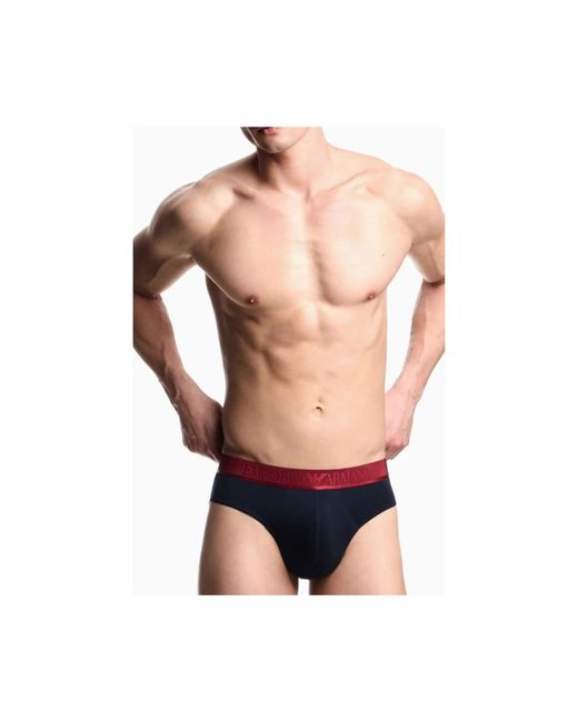 Emporio Armani Drie-Pack Slips in het Red voor heren
