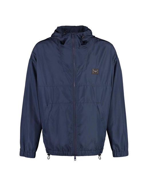 Dolce & Gabbana Nylon Windbreaker Jacket in het Blue voor heren