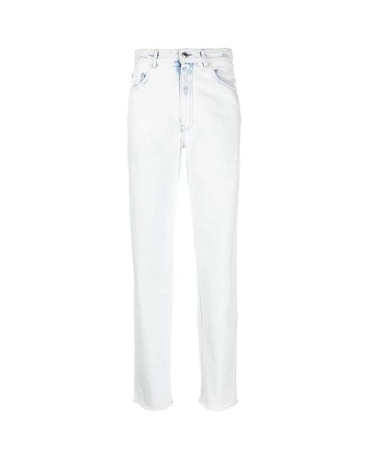 Gcds White Straight Jeans