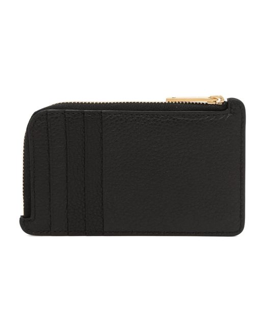 Ferragamo Accessoires ,Zwart ,Leer Gancini Creditcardhouder in het Black