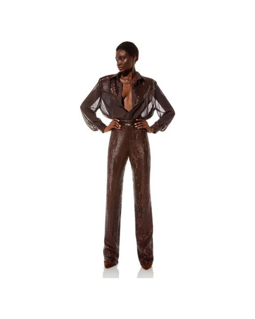Straight Trousers di MVP WARDROBE in Brown